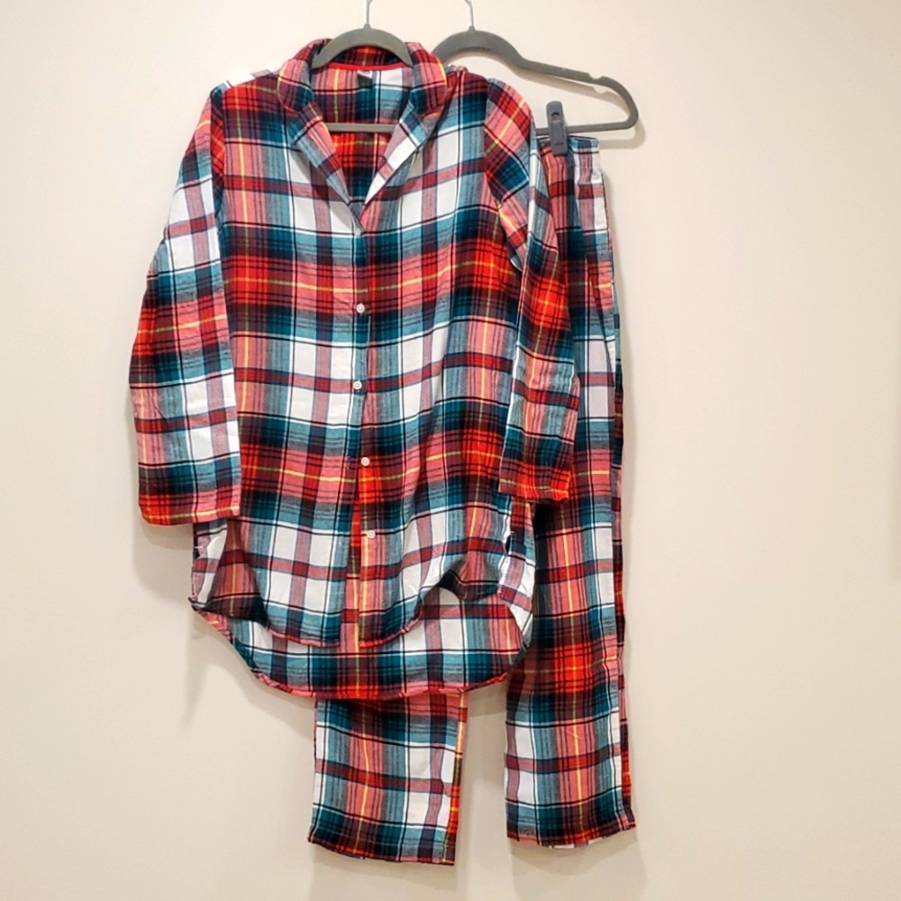 CHRISTMAS Plaid Pj Set M